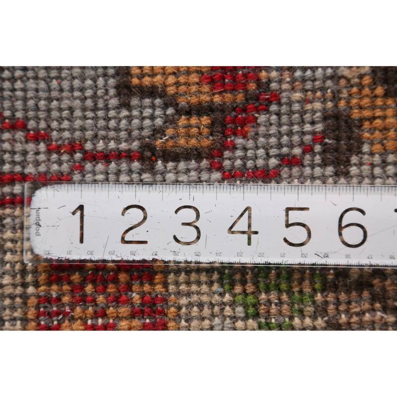 Floral Yellow Heriz Serapi Indian Area Rug Hand-Knotted Wool Carpet - 7'9" x 9'11"