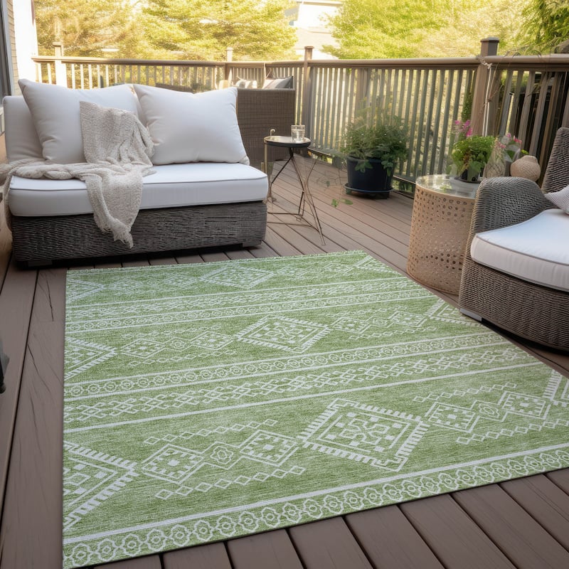 Machine Washable Indoor/ Outdoor Chantille Moroccan Boho Rug