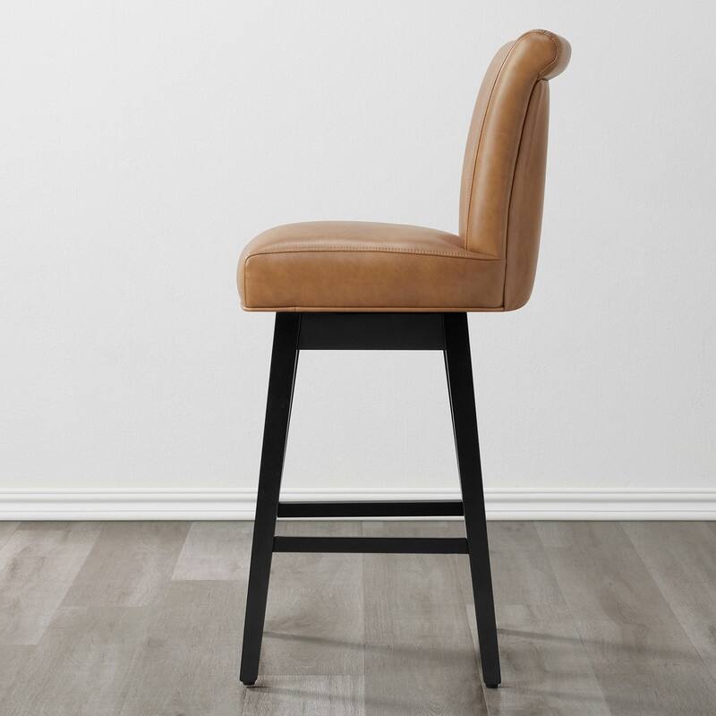 Spruce & Spring Noah Upholstered 26-inch Counter Height Swivel Barstool Set