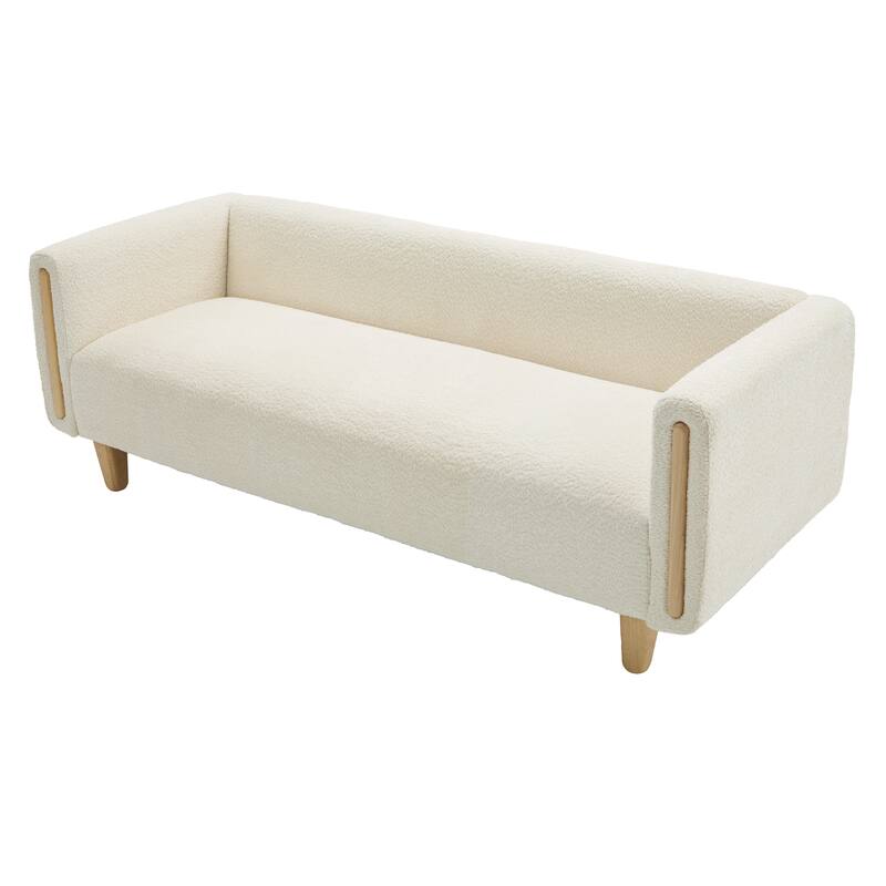 Christopher Knight Home - Soft Upholstered 78.7" 3-Seater Sofa with Rubberwood Legs
