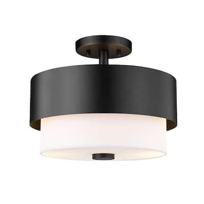 Z-Lite 495SF13 Counterpoint 2 Light 13" Wide Semi-Flush Ceiling