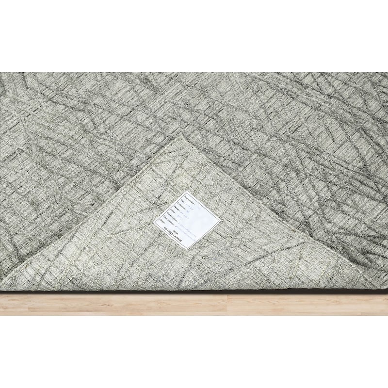Hand Knotted 100% Wool Modern Oriental Area Rug Tone on Tone Gray - 4' x 5' 11''