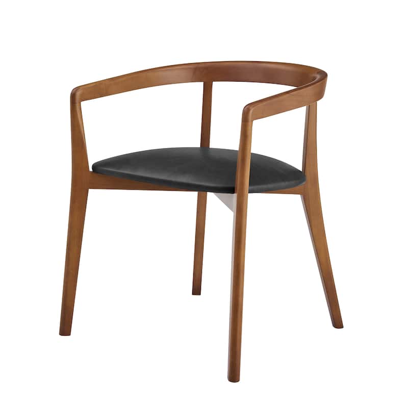 NPD Furniture Amy Faux Leather Dining Side Arm Chair (Set of 2)