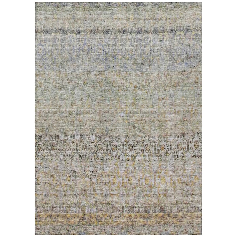 Machine Washable Indoor/ Outdoor Boho Ombre Chantille Rug