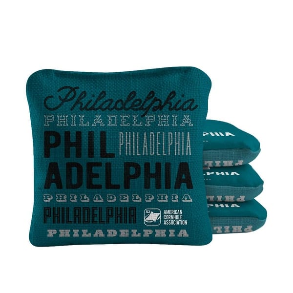 slide 2 of 4, Philadelphia Football Green Dual Sided Cornhole Bags
