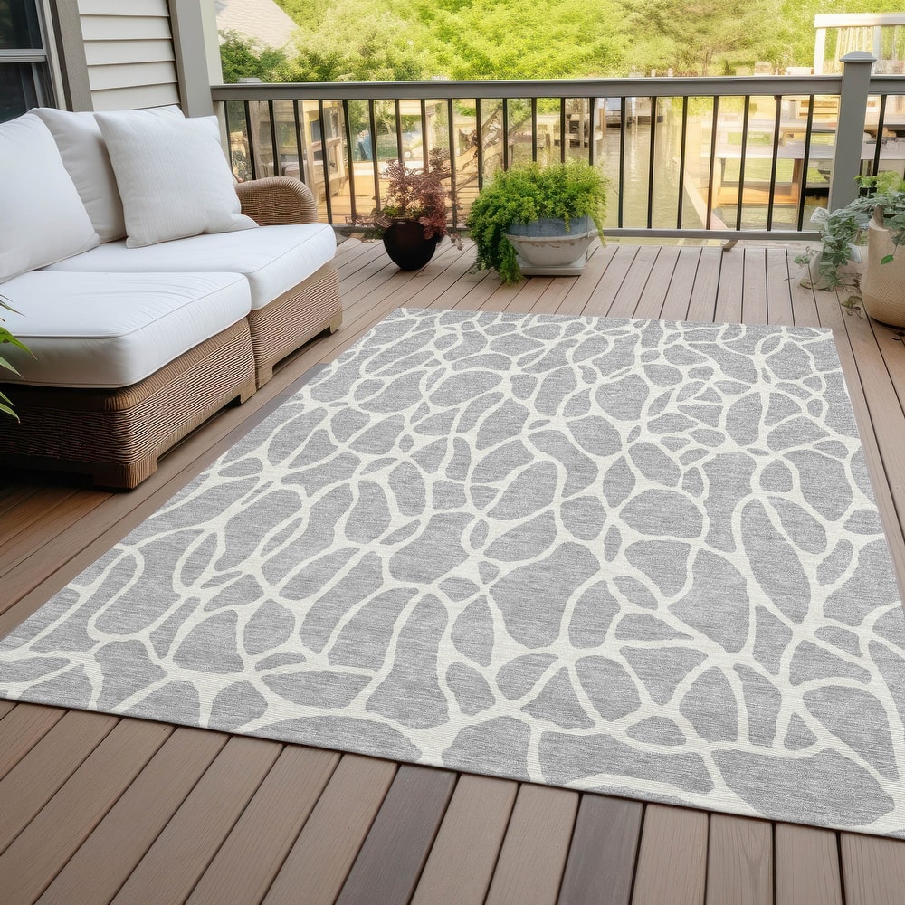 Machine Washable Indoor/ Outdoor Modern Chantille Rug