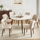 preview thumbnail 1 of 7, HULALA HOME Melisa Upholstered Solid Wood Dining Chair Set of 6 Ivory