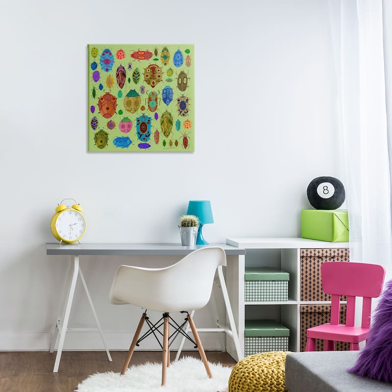 Stupell Flowery Bugs & Insects Canvas Wall Art Design By Kay Widdowson