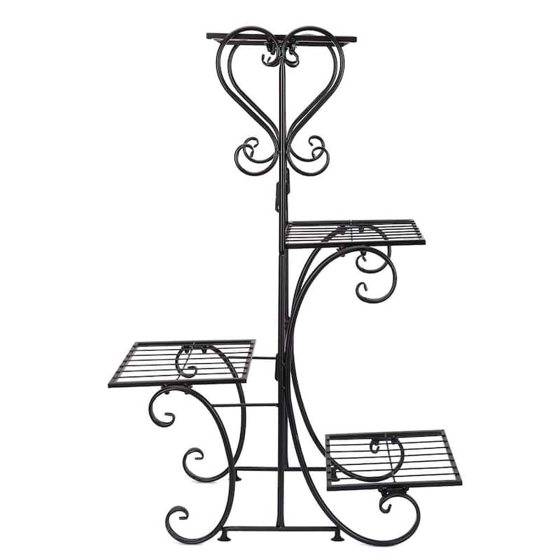 4 Tier Metal Plant Stand Flower Pot Holder Racks Shelves - L