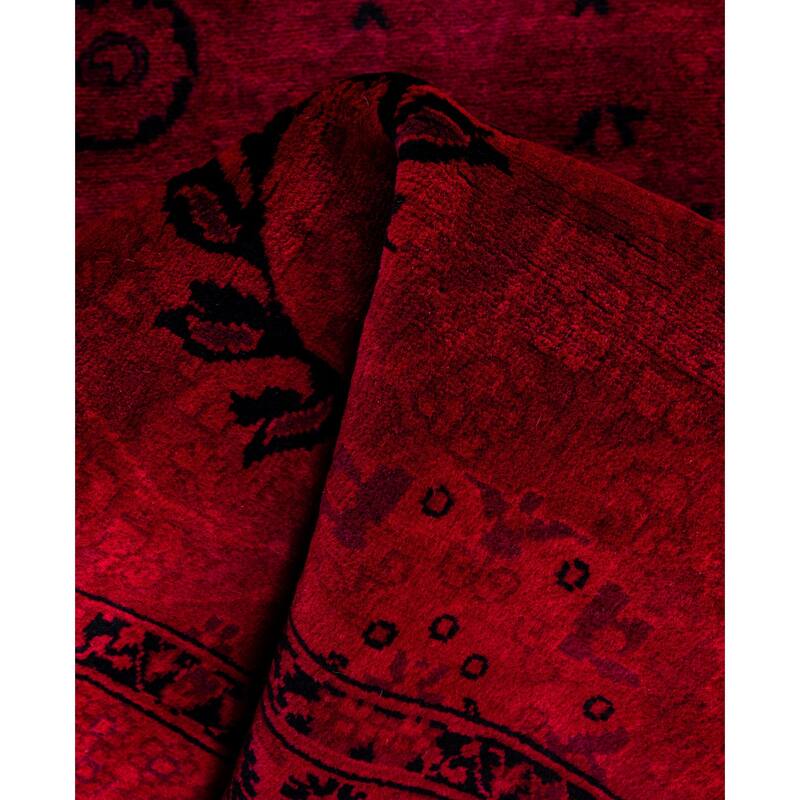 Overdyed One-of-a-Kind Hand-Knotted Area Rug - Red - 3' 0" x 8' 10"