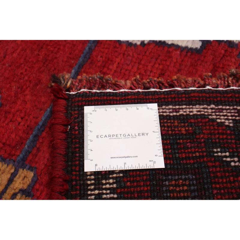 ECARPETGALLERY Hand-knotted Melis Vintage Dark Red Wool Rug - 4'6 x 12'3