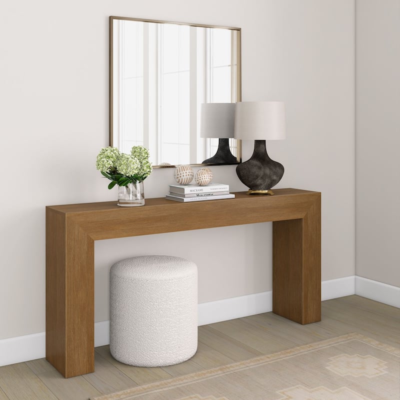 Plank and Beam Grande Console Table - 66" - Pecan Wirebrush
