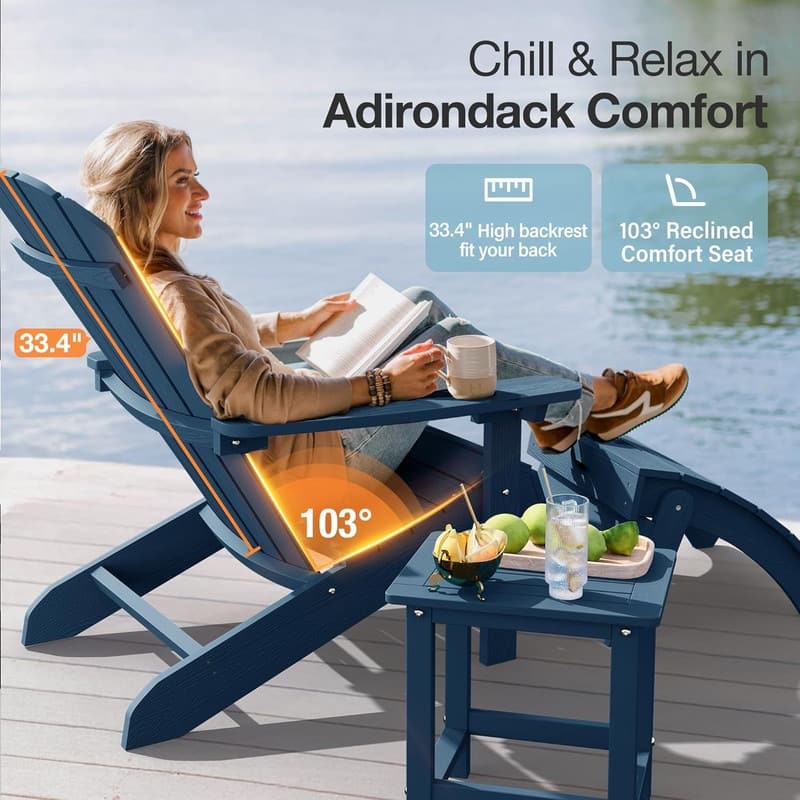 WINSOON All Weather HIPS Outdoor Plastic Adirondack Chair