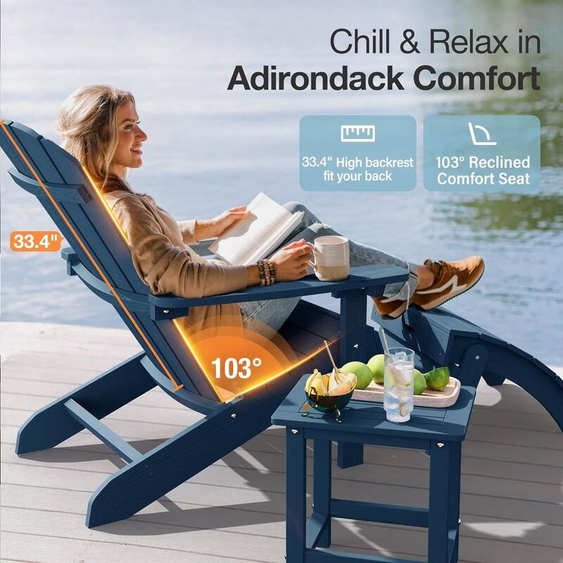 WINSOON All Weather HIPS Outdoor Plastic Adirondack Chairs