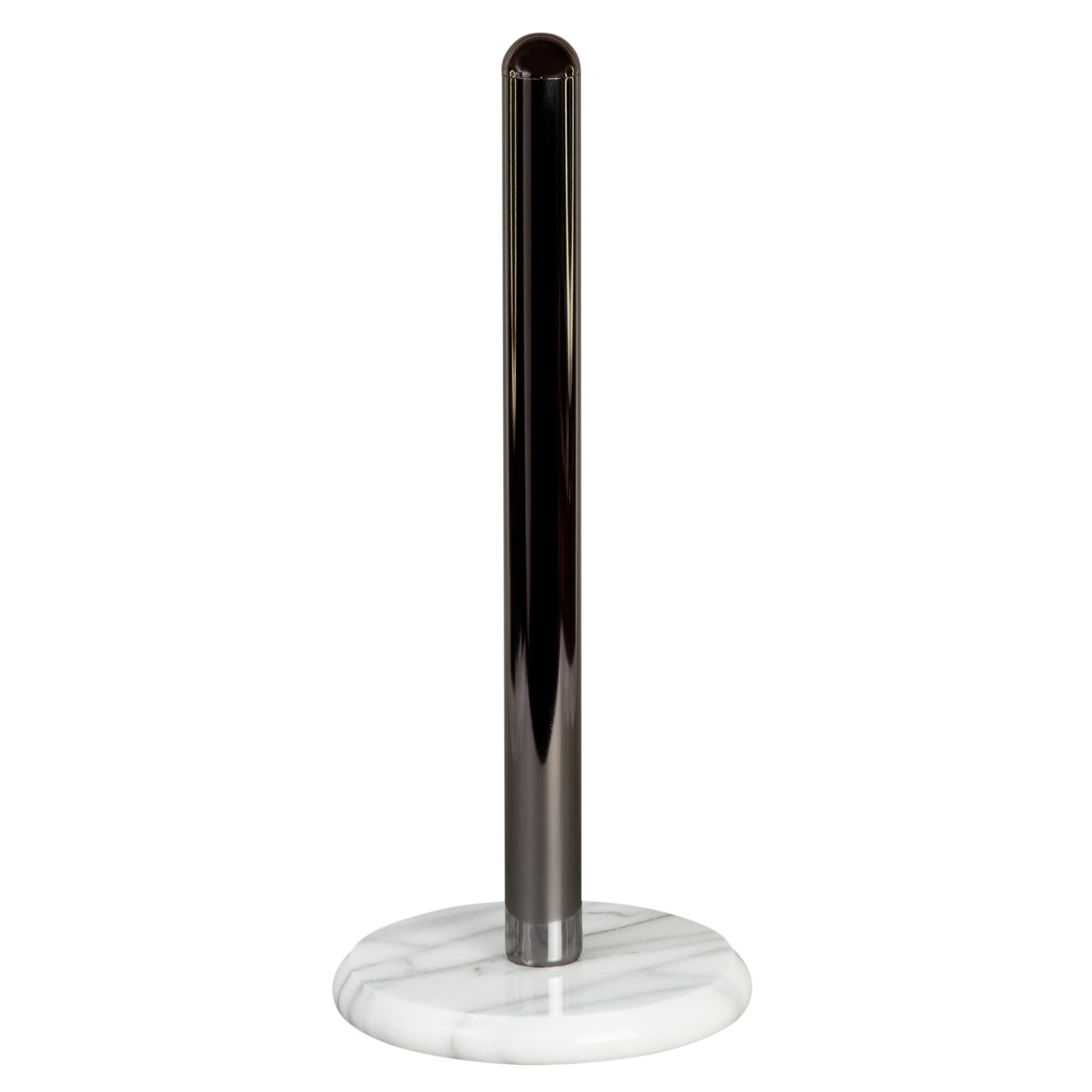 Shop Creative Home White Marble Upright Paper Towel Holder W Metal Pole Overstock 30263745