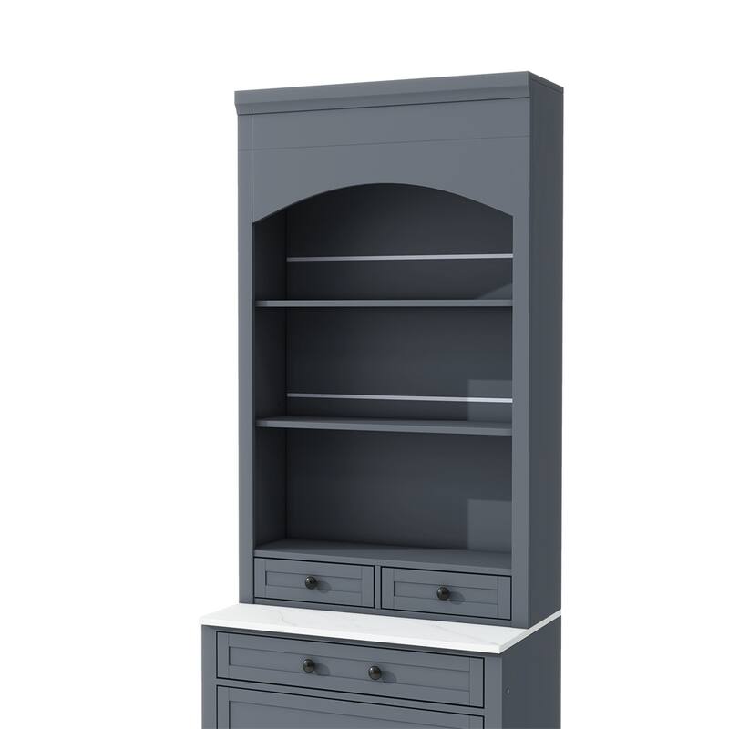 83.7inch High Kitchen Pantry,Freestanding Tall Kitchen Hutch 2 PCS