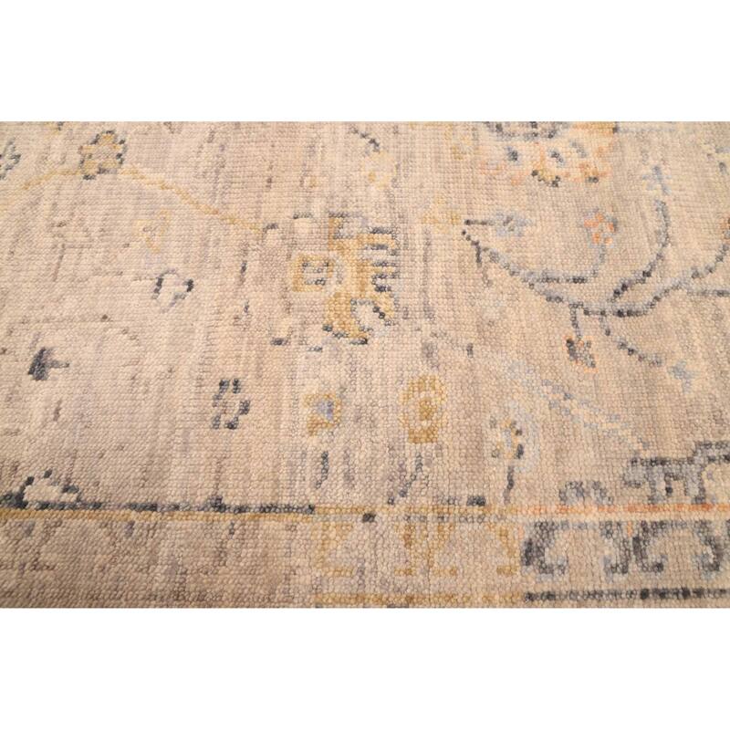 ECARPETGALLERY Hand-knotted Modern Oushak Light Grey Wool Rug - 7'8 x 9'8