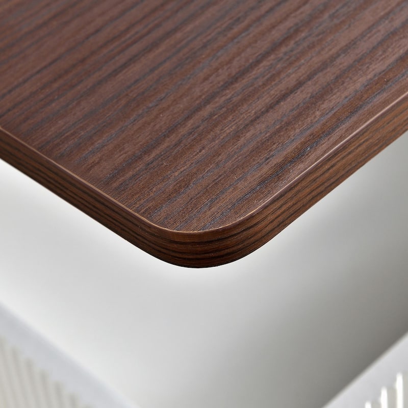 Modern Multifunctional Sofa Side Table with Lift-Top, 360° Rotating Top