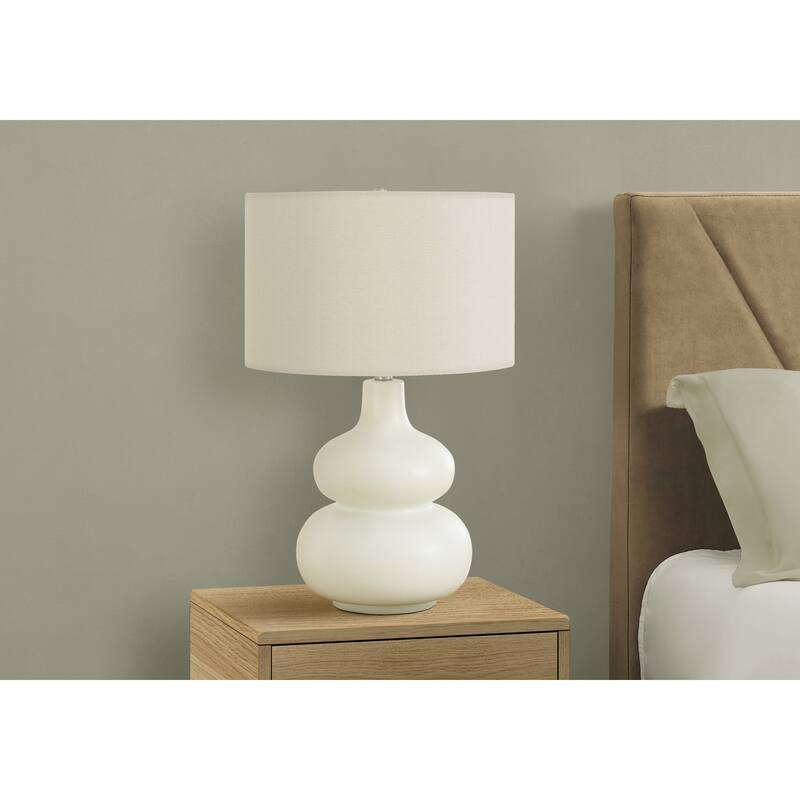 Lighting, 25"h, Table Lamp, Ivory / Cream Shade, Cream Ceramic, Contemporary