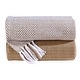 preview thumbnail 15 of 24, Cotton Throw Blankets All-Season Medium Weight | Set of 2 | Chevron Design (50''x60'') Beige
