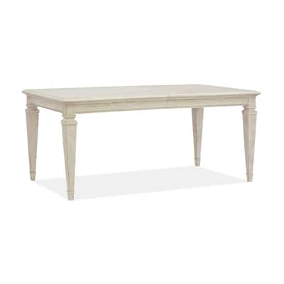 Magnussen Home Newport Alabaster Extendable Rectangular Dining Table - 38''W x 68''D x 30''H