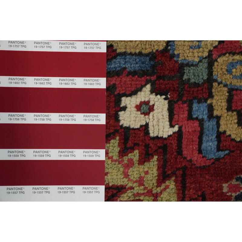 Hand Knotted Oriental 100% Wool Carpet Traditional Medallion Oranges & Rust Heriz Area Rug - 11' 9'' X 8' 9''