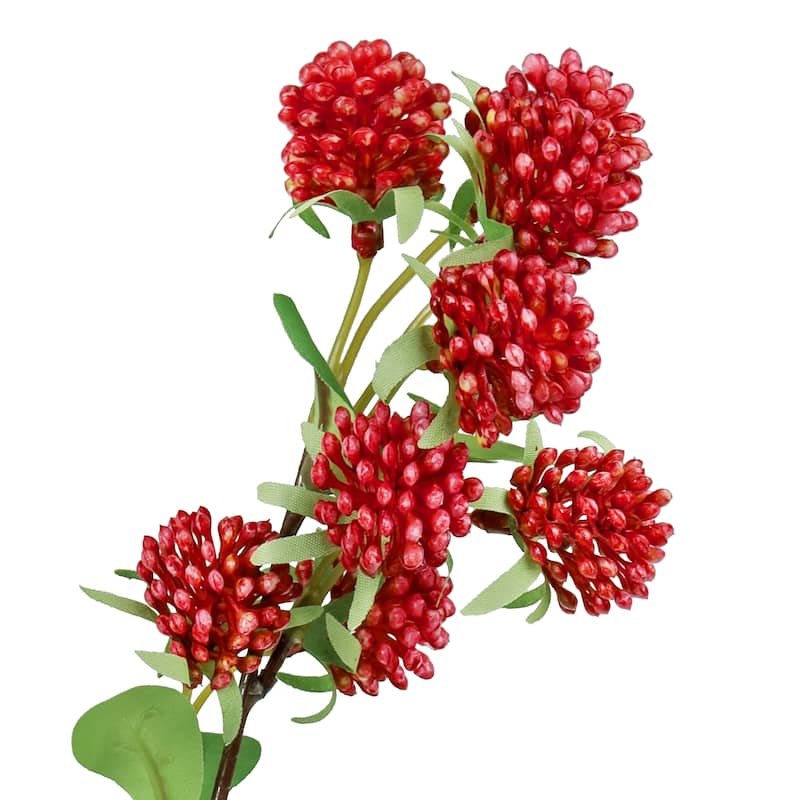 Set of 4 Red Artificial Wild Berry Flower Stem Spray 30in - 30" L x 6" W x 6" DP