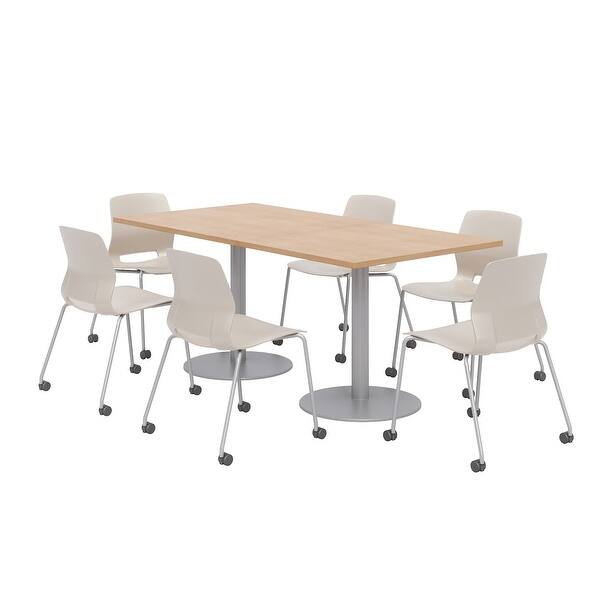 Shop Black Friday Deals On Olio Designs 6 X 3 Dining Table Set 6 Lola Caster Chairs Maple On Sale Overstock 31283642