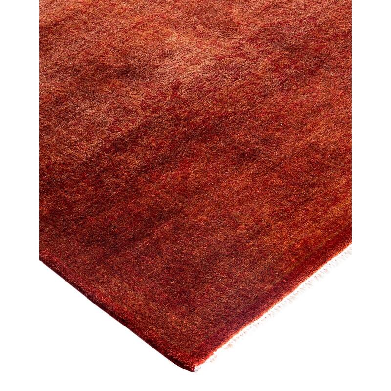 Contemporary Overdyed Wool Hand Knotted Runner - 2' 7" x 17' 5"