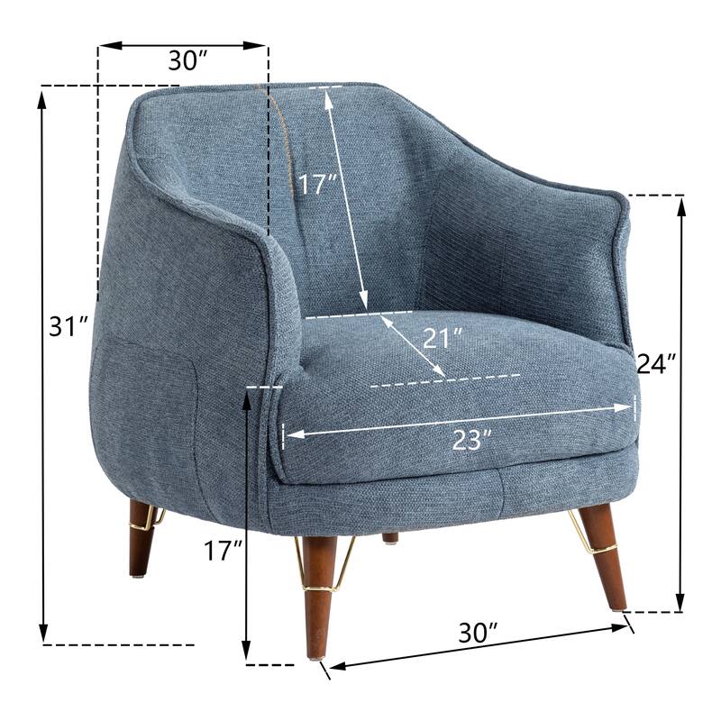 XINMICS Mid-Century Modern Accent Chair, Tufted Upholstered Armchair for Living Room, Bedroom, Set of 2
