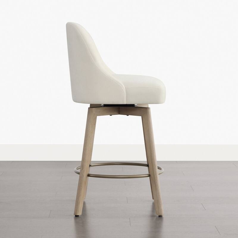 Spruce & Spring Modern Upholstered 360-degree Swivel Bar Stool for Kitchen and Home Bar