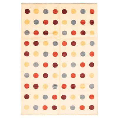 ECARPETGALLERY Hand-knotted Finest Peshawar Ziegler Ivory Wool Rug - 6'8 x 9'10