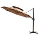 preview thumbnail 47 of 46, Crestlive Products Luxury 11.5 Ft Patio Cantilever Umbrella with Round Double Top