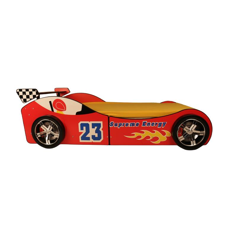 Twin Size Kids Bed Frame, Cool Cartoon Car Bed, Patrol Police Car Bed, Fire Truck Bed, Racing Car Bed for Toddler Floor Bed
