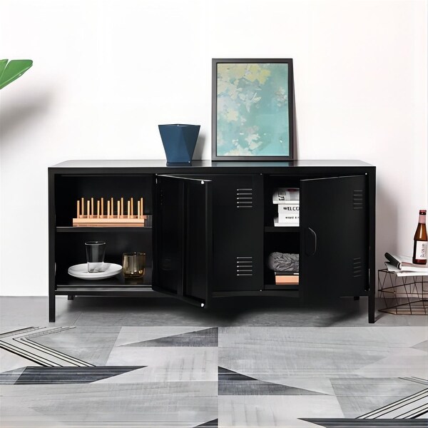 Black locker tv stand discount