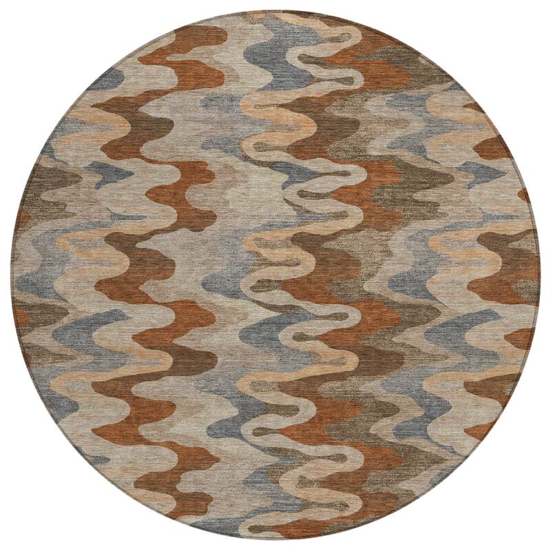 Machine Washable Indoor/ Outdoor Modern Mason Chantille Rug