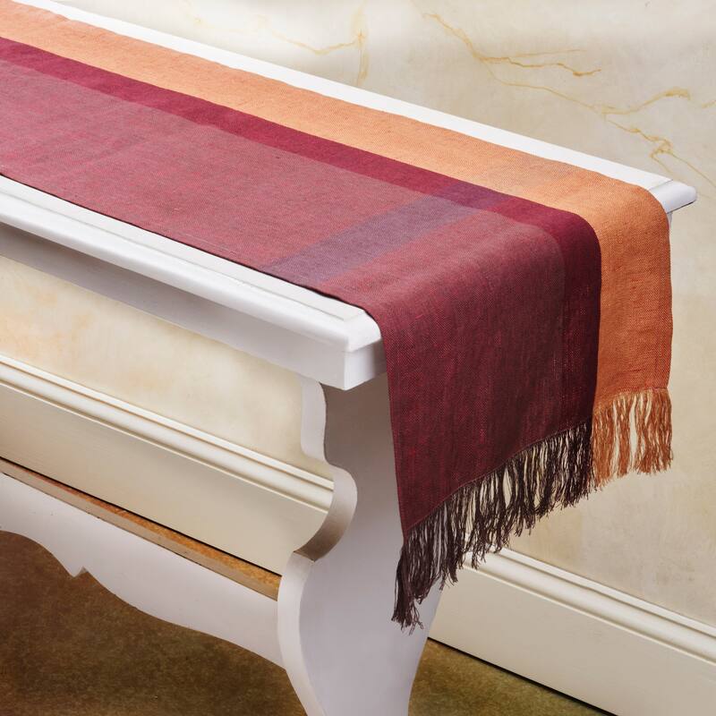 SERENE 100% Flax Linen Table Runner | Handmade | Fairtrade | Upcycled | Nature-Inspired Decor by Sustainable Threads