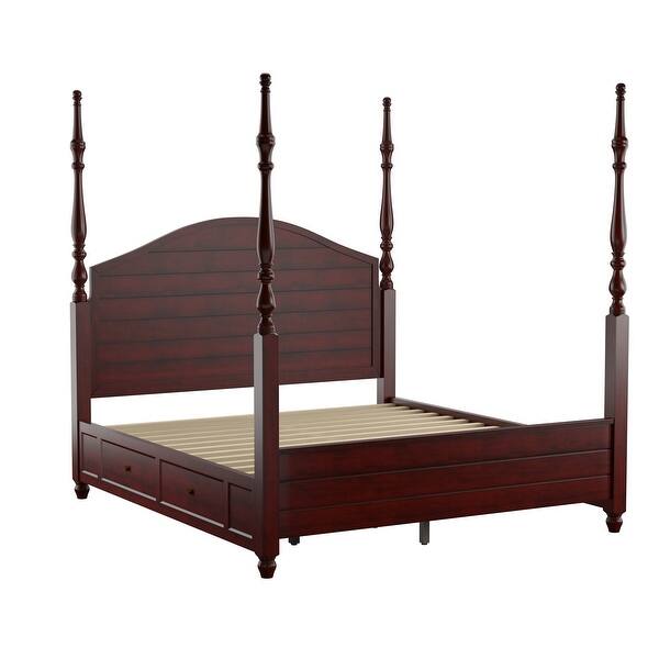 Copper Grove Aanekoski Antique 4 Post Platform Storage Bed On Sale Overstock 25641832 Queen Grey 2 Sides Of Storage