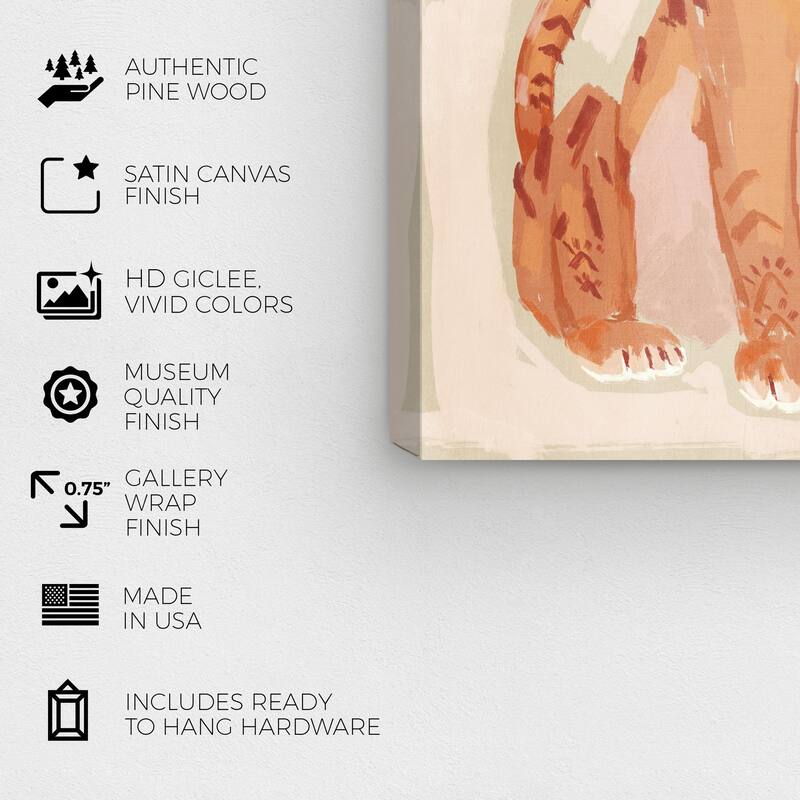 Wynwood Studio Canvas Animals Third Eye Tiger Orange and Modern & Contemporary Wall Art Canvas Print
