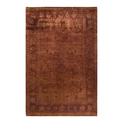 Overdyed, One-of-a-Kind Hand-Knotted Area Rug - Brown - 6' 1" x 9' 2"