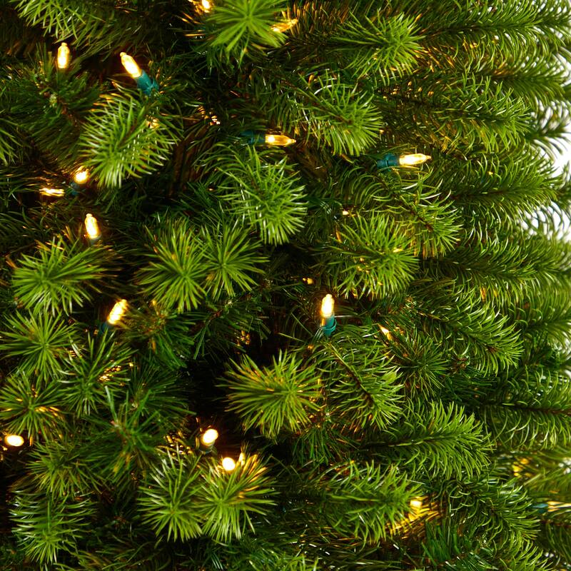 7' Slim Virginia Spruce Artificial Christmas Tree with 500 Warm White (Multifunction) LED Lights