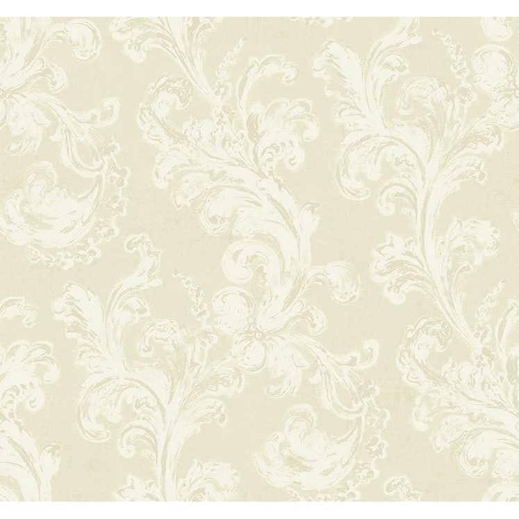 Seabrook Designs Brutus Acanthus Unpasted Wallpaper - 27 in. W x 27 ft. L - Metallic Oat