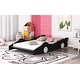 preview thumbnail 11 of 9, Full Race Car Bed with Rails - Pinewood & Fun Design