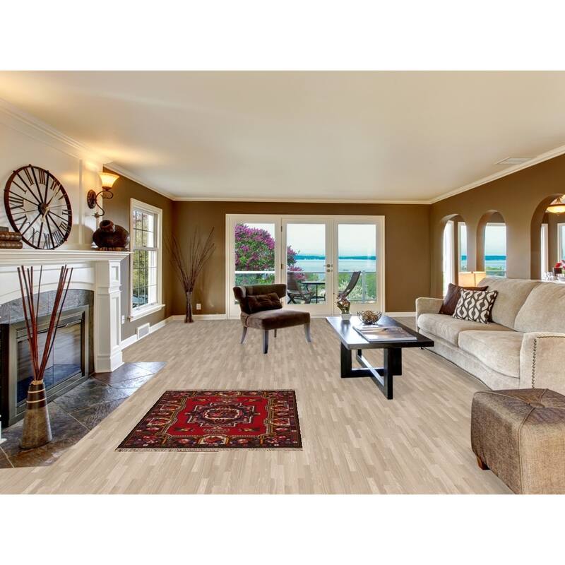 Hand Knotted Oriental 100% Wool Carpet Traditional Medallion Red Bakhtiari Area Rug - 4' 7'' X 3' 6''