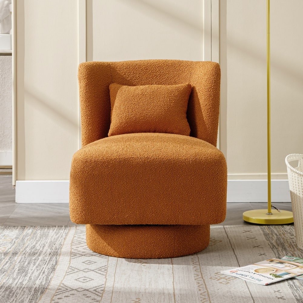 23.6"W Modern 360 Degree Swivel Accent Barrel Chair