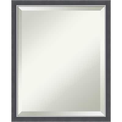 Beveled Wall Mirror - Eva Black Silver Thin Frame - Eva Black Silver Thin