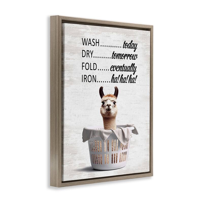 Stupell Funny Laundry Timing Framed Floater Canvas Wall Art Design By Lettered and Lined