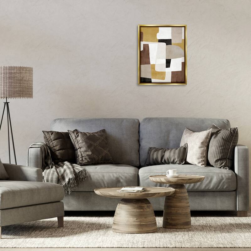 Stupell Funky Boho Geometric Shapes Framed Floater Canvas Wall Art Design By Amber Sterling