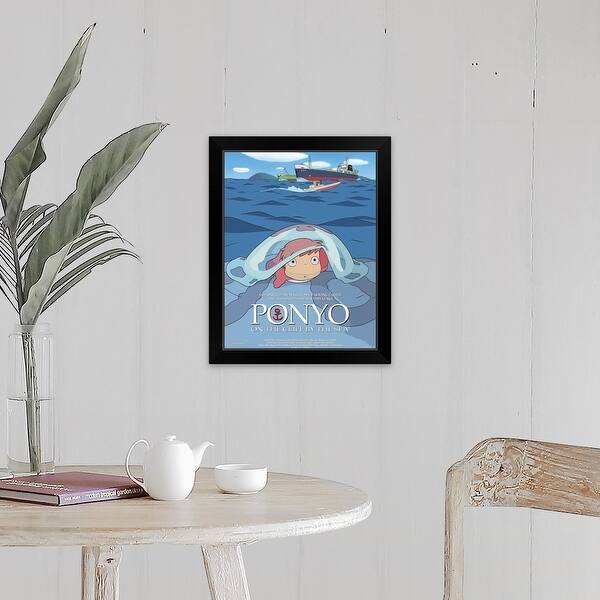 Shop Ponyo On The Cliff Movie Poster Belgian Black Framed