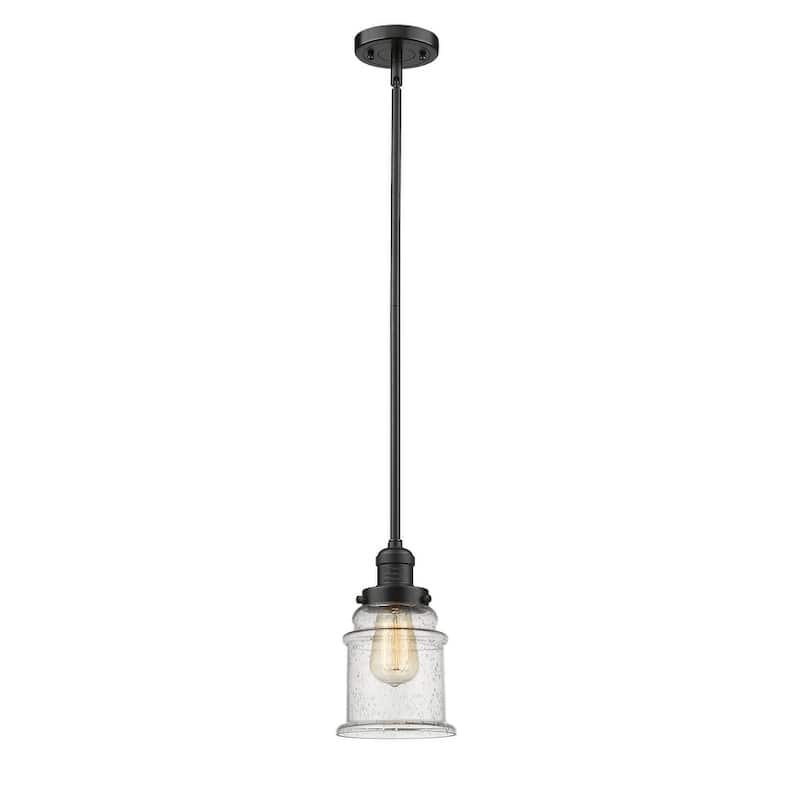 Innovations Lighting Canton 7" Wide Mini Pendant - Downrod Suspension - Oiled Rubbed Bronze / Seedy